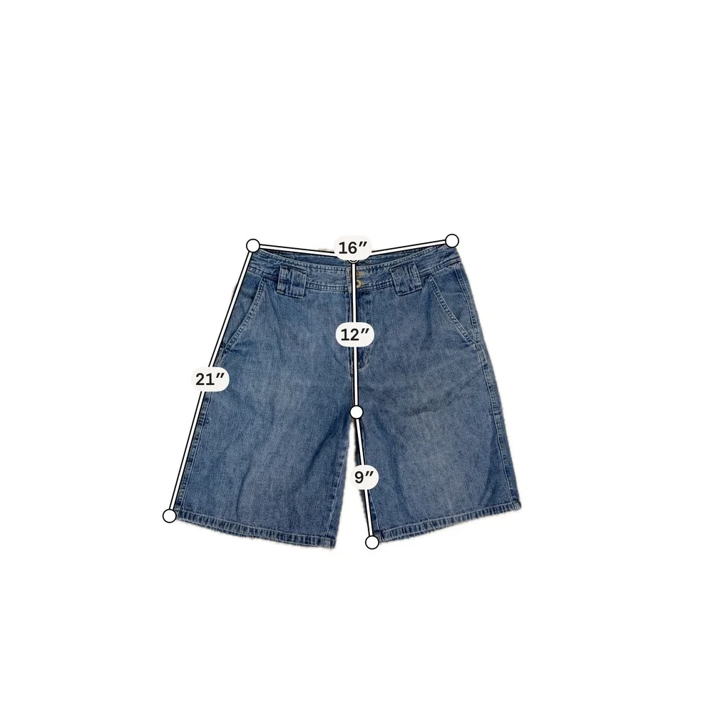 Vintage 90s White Stag Blue Denim Jorts Cargo Utility Shorts V-Notch Waistband
